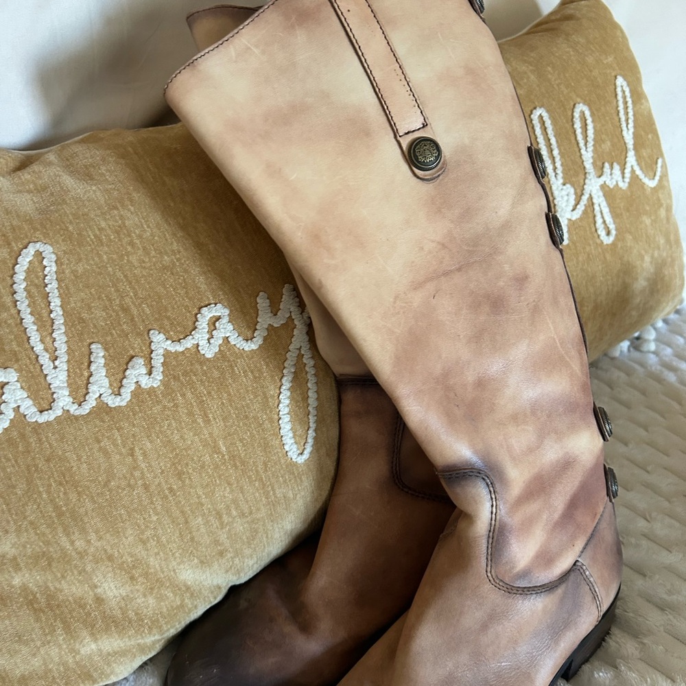 Arturo Chiang Tan Leather Riding Boots